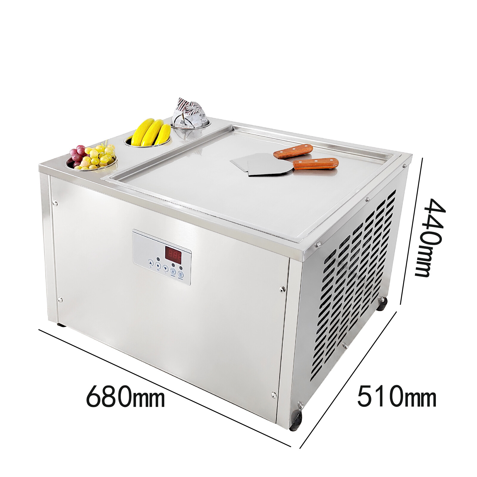 USA Kolice Countertop fry ice cream machine 18”x18” square pan with 3 tanks