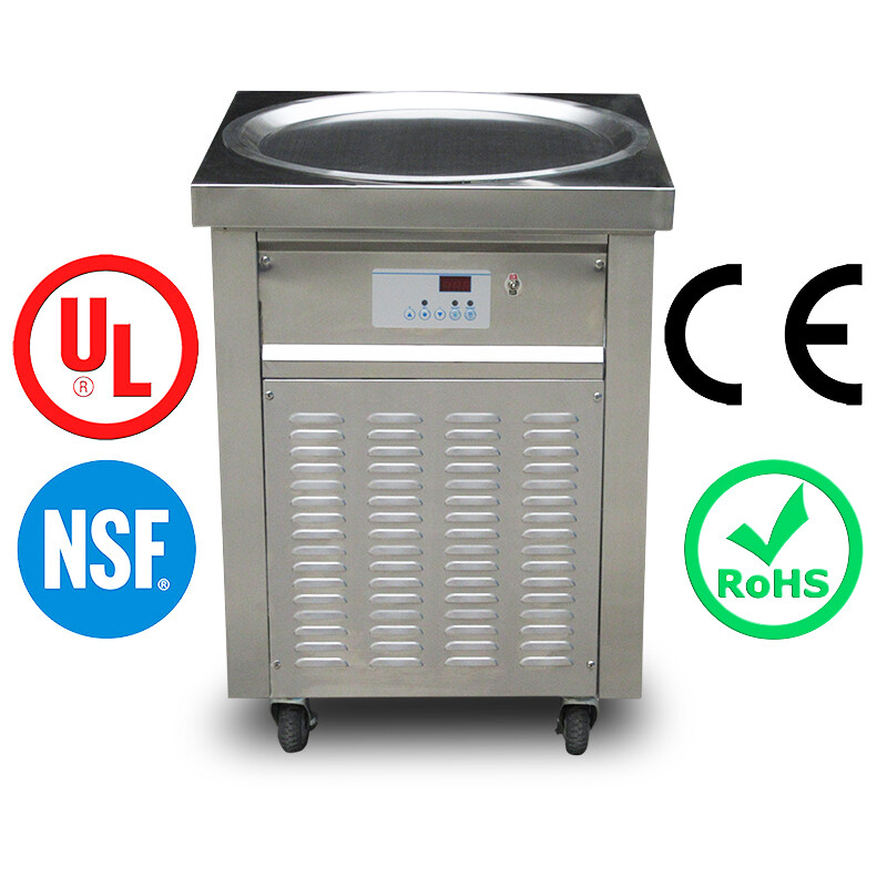 Kolice Commercial 22″ round pan fry ice cream machine rolled ice cream machine