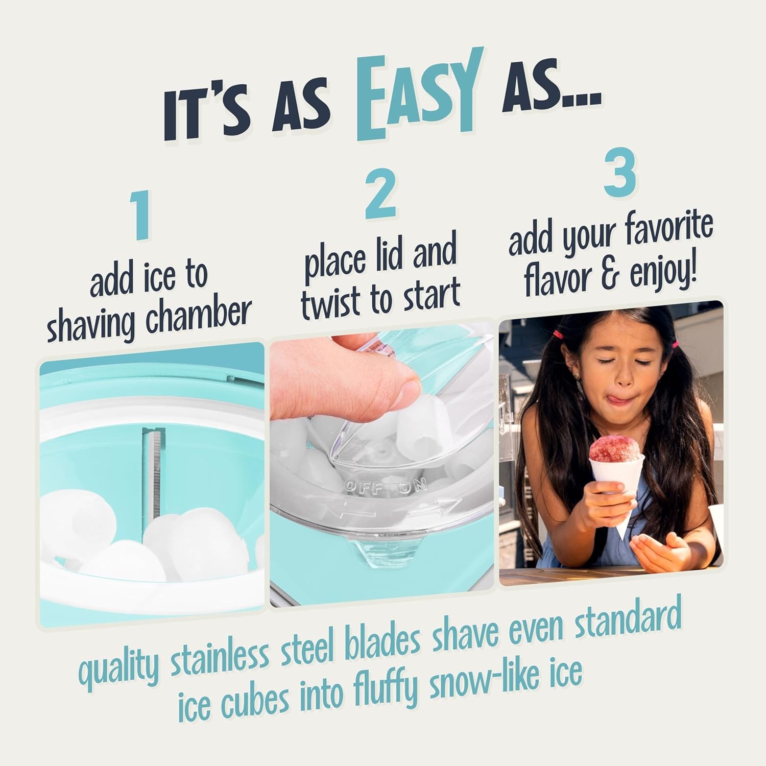 Nostalgia Retro Snow Cone Machine – Single-Serve Countertop Size – Shaved Ice Ma