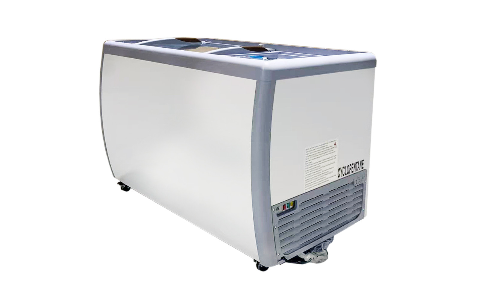 49″ Commercial Gelato Chest Freezer Glass Door 8 Tubs Ice Cream Display NSF