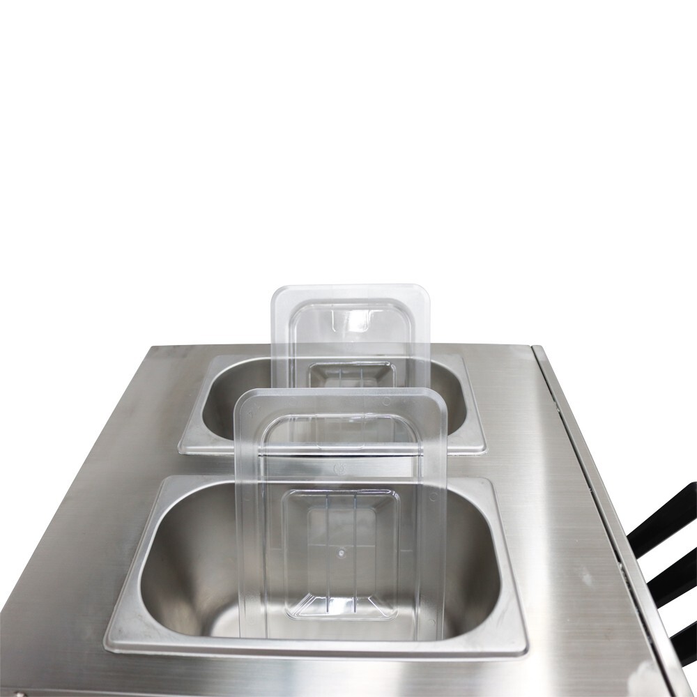 110V Tabletop 3 Flavors Soft Serve Ice Cream Maker Pre-cooling Double Cylinders