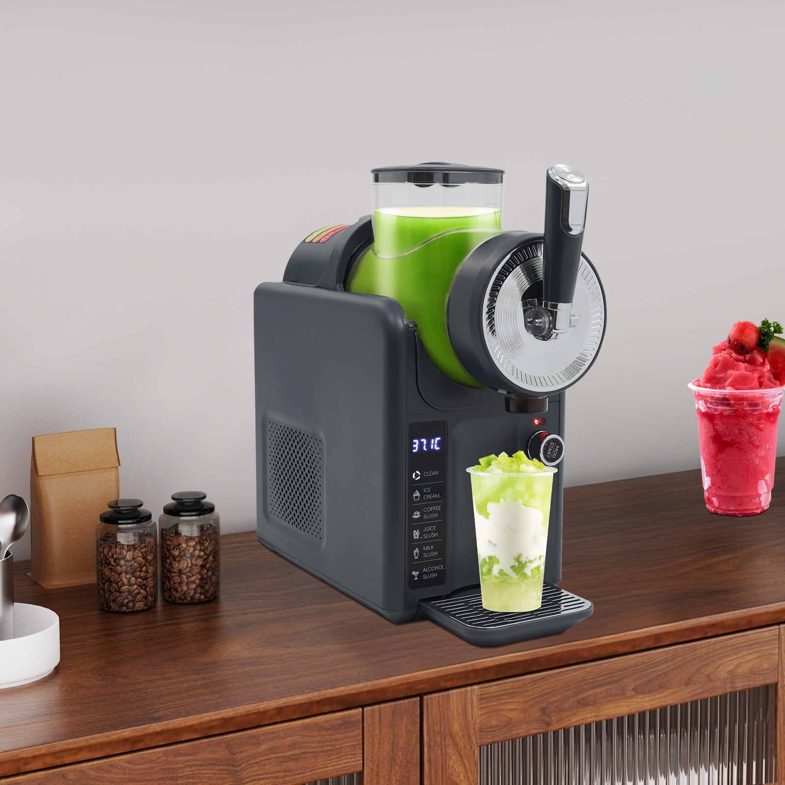 1.8L/0.48 Gallon Frozen Drink Machine Tabletop Electric Shaved Ice Machine 185W
