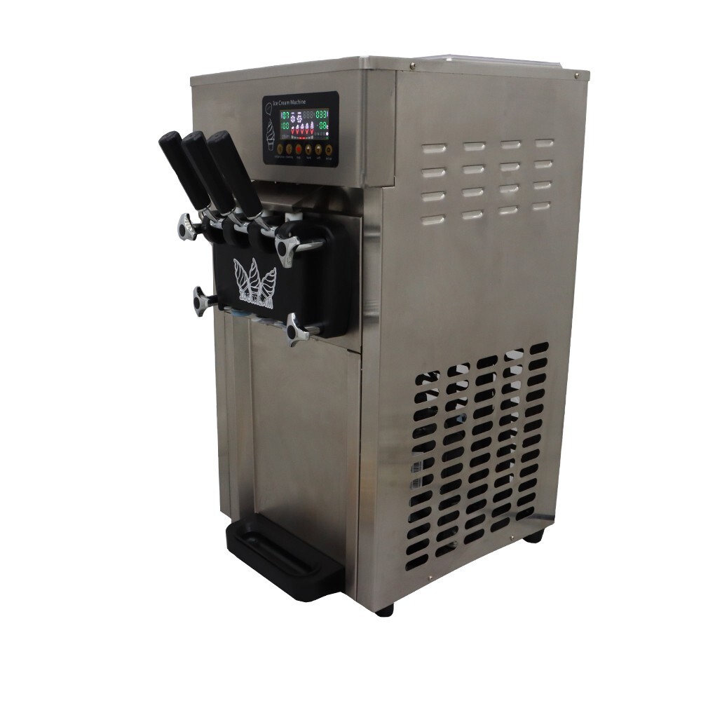 3 Flavors Soft Ice Cream Machine Ice Cream Maker 110V 1200W LED Panel 16-18L/H