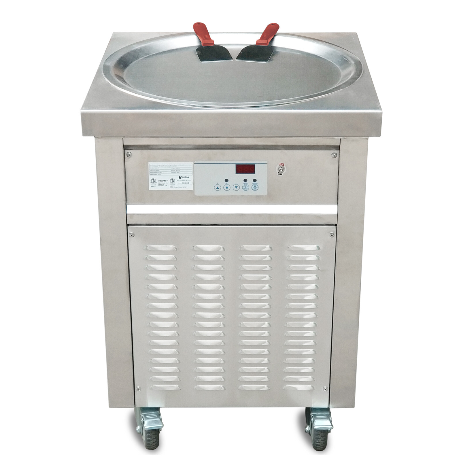 Kolice ETL Commercial 22″ round pan fry ice cream machine rolled ice cream maker