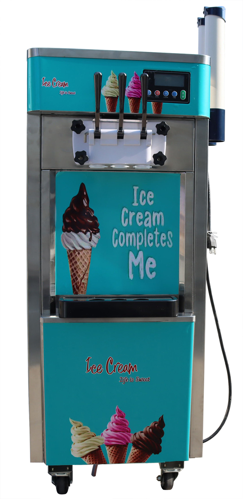 Soft Serve Ice Cream Making Machine 3 Flavor 20-30L/h Ice cream cone 110V