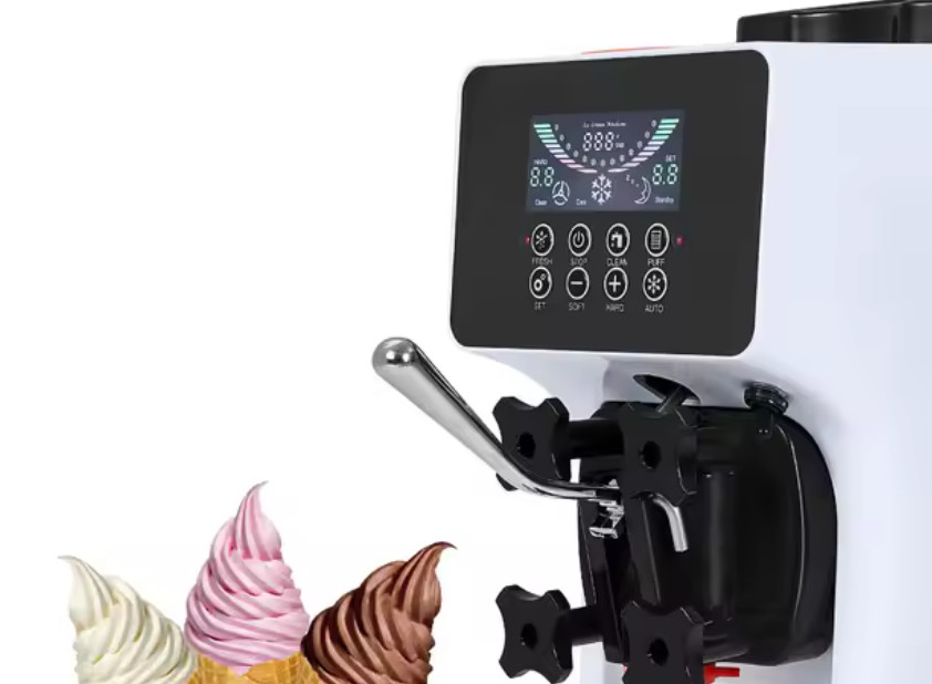 TECSPACE 10-20L/H Commercial Soft Ice Cream Machine 1300W Frozen Yogurt Maker
