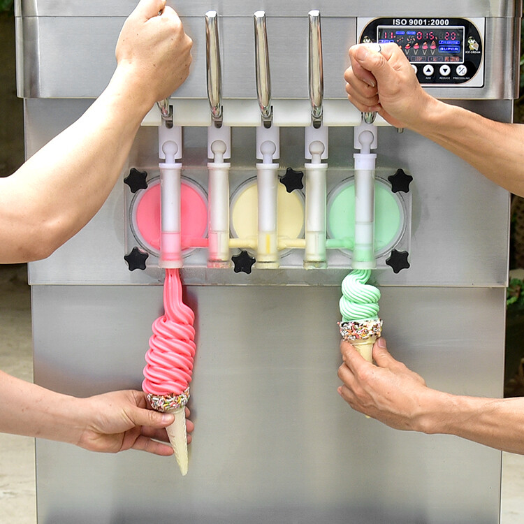 KolIce Commercial ETL 5 Flavors Soft Ice Cream Machine,Yogurt Ice Cream Maker