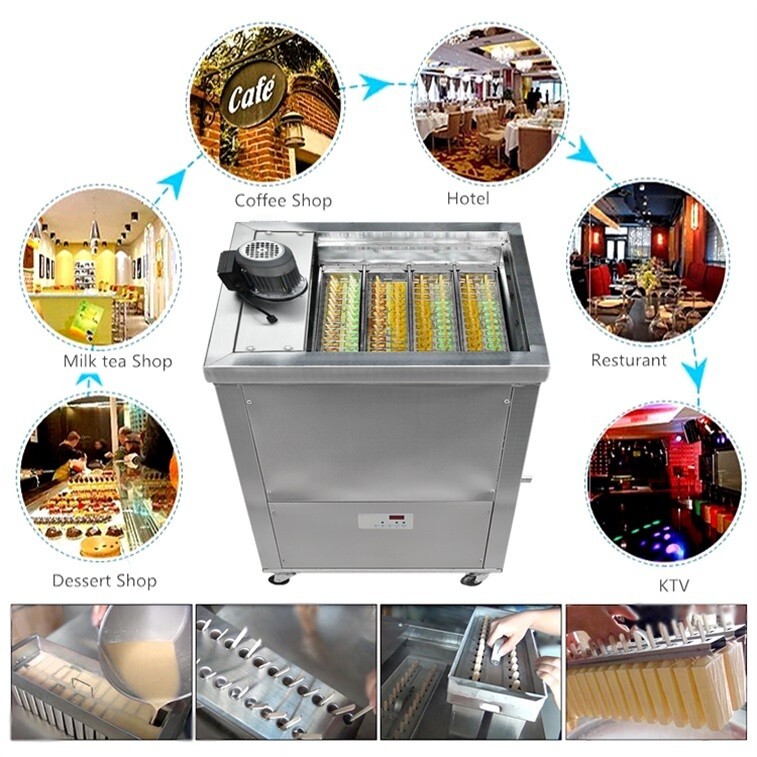 Kolice Commercial 4 Brazilian slim mold ice Popsicle Machine,ice Lolly Machine