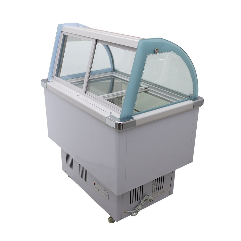 10 Pans Floor Type Hard Ice Cream Showcase 36 gal Display Cabinet Freezer 220V
