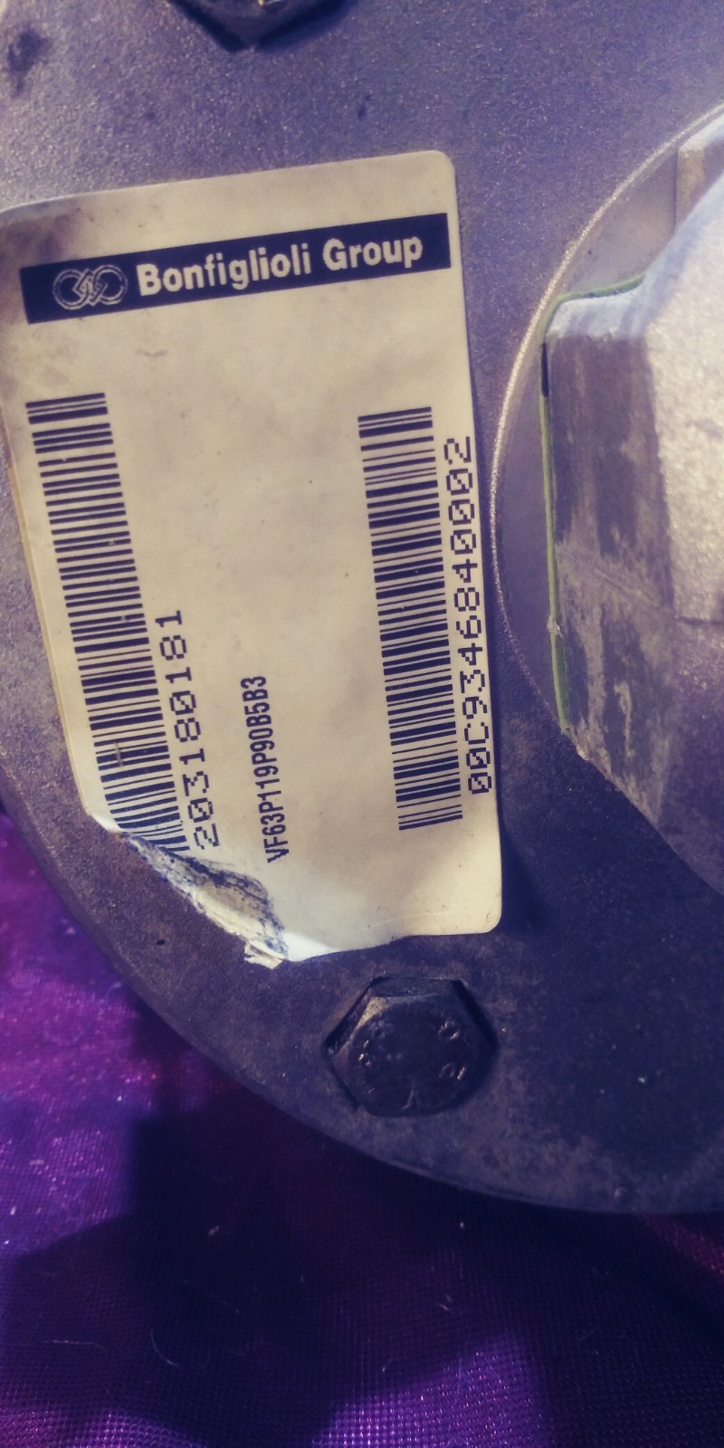 Telme CRM Extragel 28-35 Batch Frz Parts pn#M05.011, M01.057 Gear Reducer, Motor