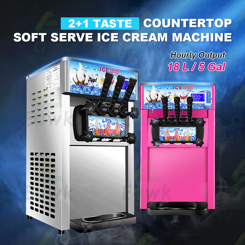 3 Flavor Commercial Automatic Frozen Yogurt Cooling Ice Cream Cone Maker Machine