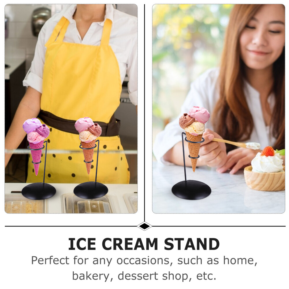 White Metal Cake Stands Snow Cone Stand Rack Ice Cream Holder Ice- Cream
