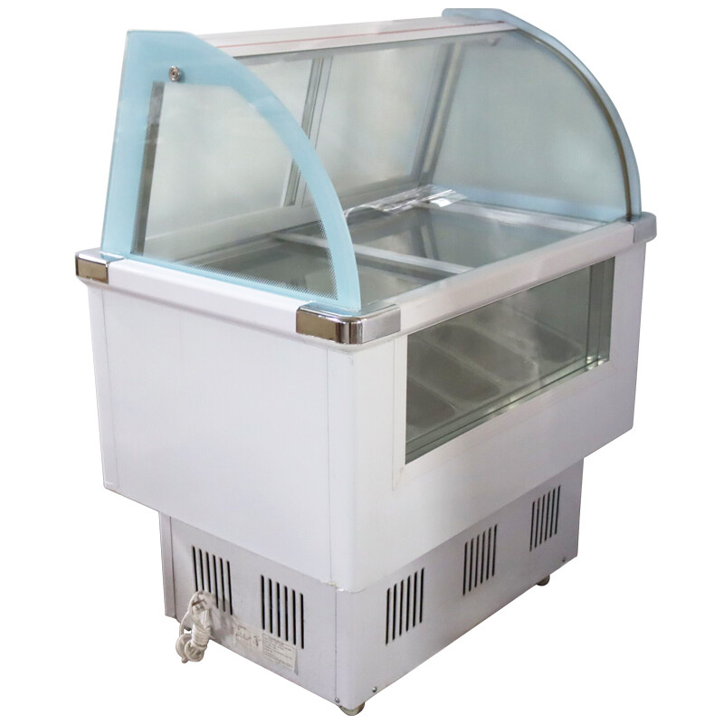 10 Pans Floor Type Hard Ice Cream Showcase 36 gal Display Cabinet Freezer 220V