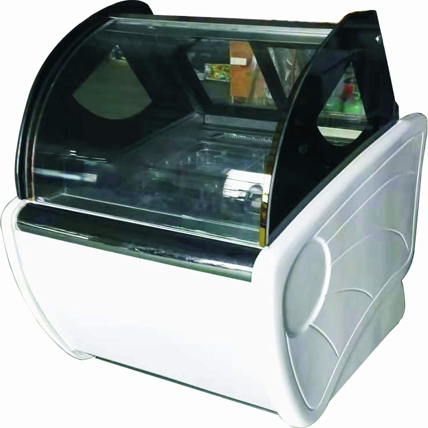 Kolice Air convection design 8 pans Gelato Display Freezer, anti-fog glass