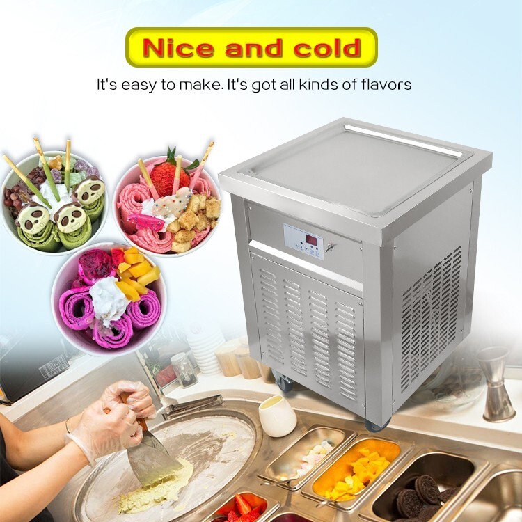 Kolice ETL Commercial ice cream roll machine, 21″ X 21″ Single Square ice pan