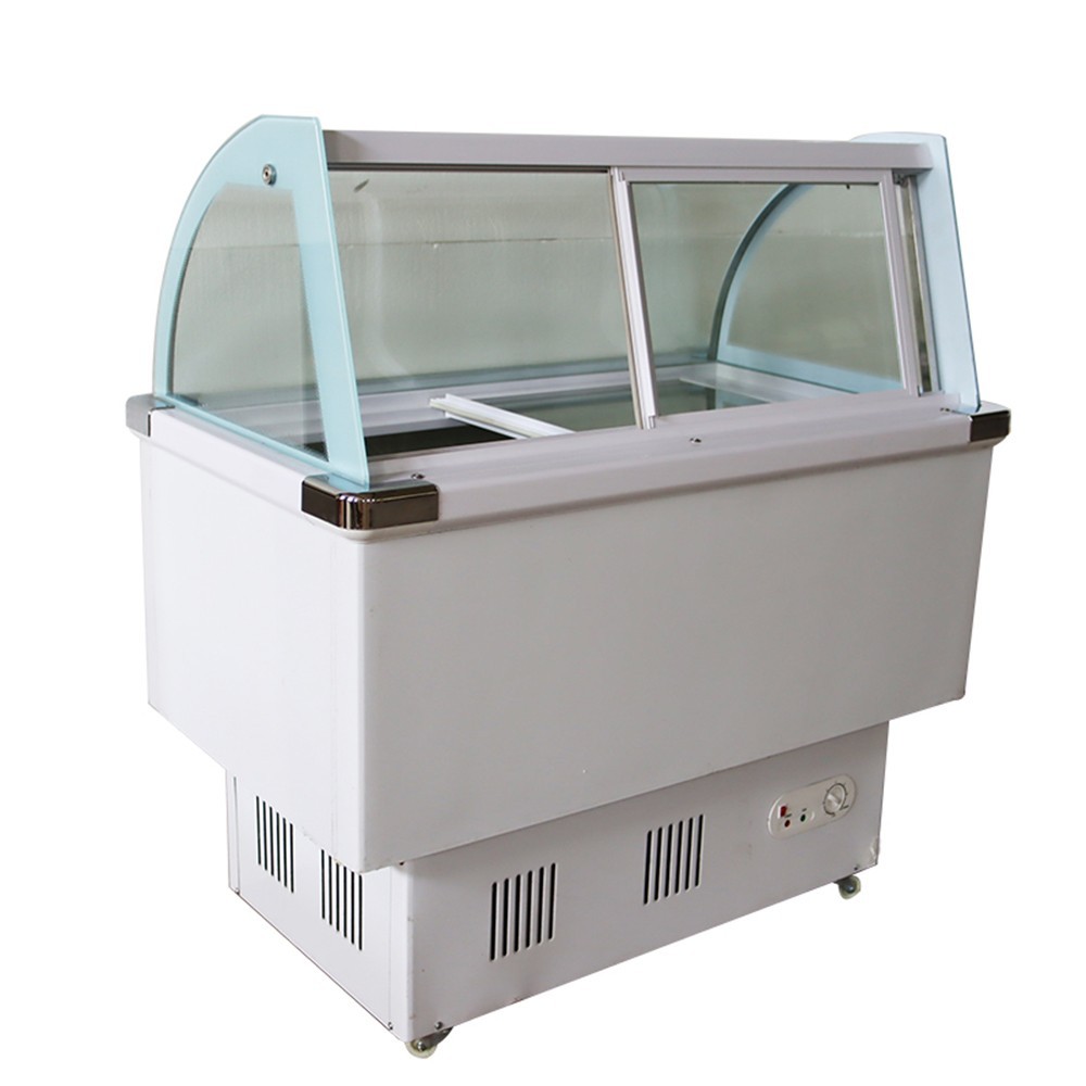 Hard Ice Cream Showcase Commercial 12 Pan Gelato Dipping Cabinet w/LED Light220V