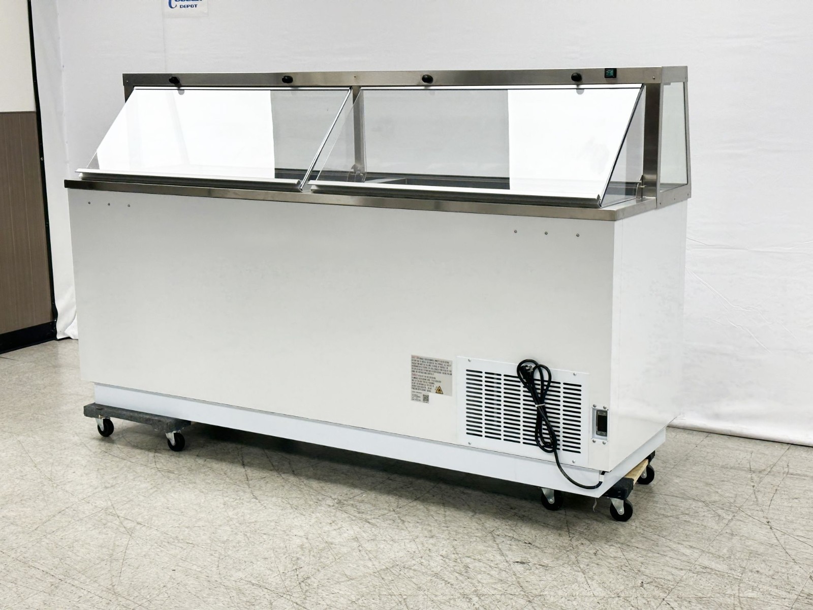 NEW 88″ Ice Cream Gelato 16 Tub Freezer Top Glass Nice Modern Display NSF ETL