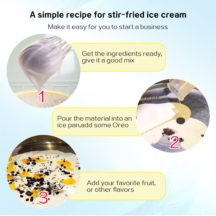 Commercial 21″x21″ square pan fried ice cream machine rolled ice cream machine