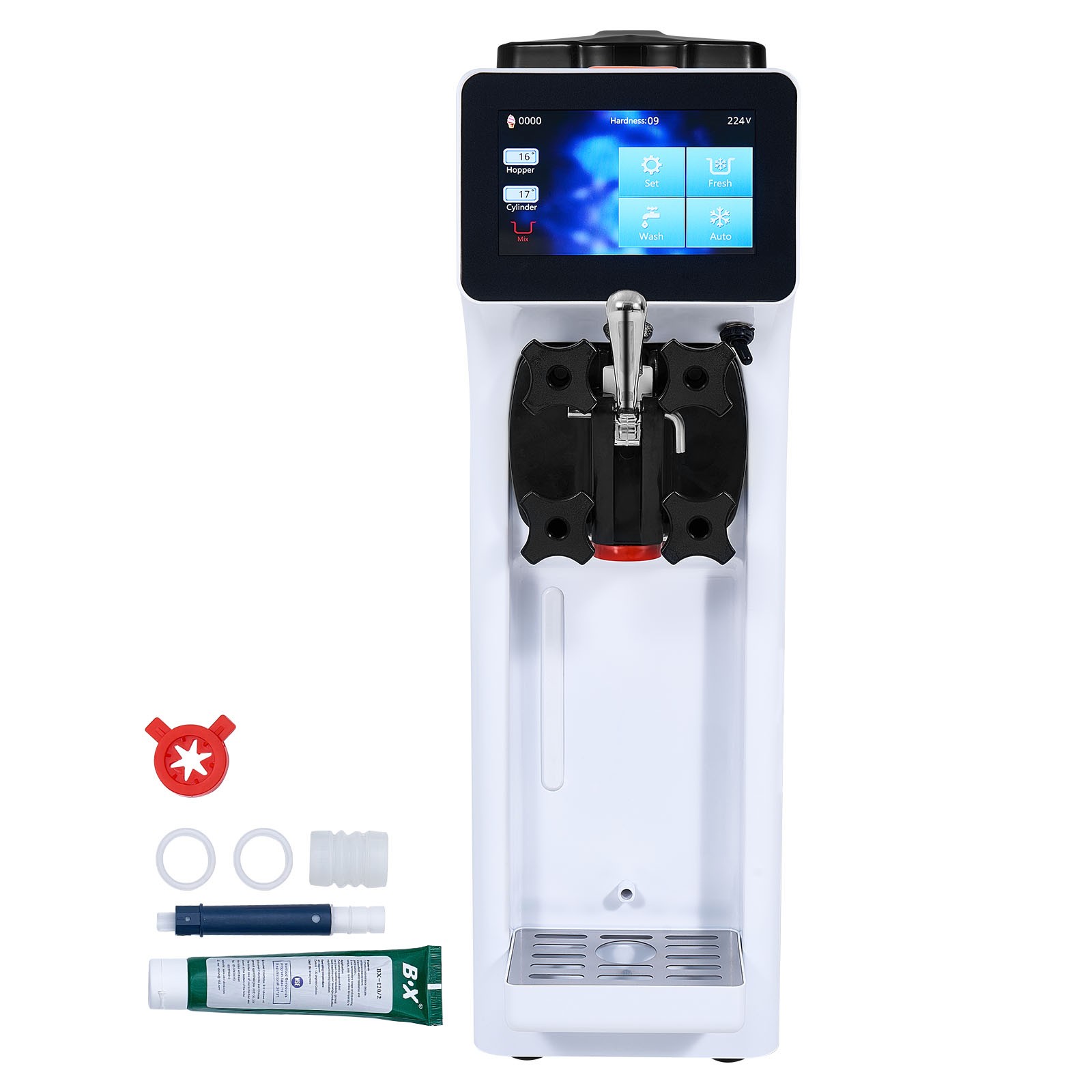 Uimoso Soft Serve Ice Cream Machine Maker 10L/H Yield Single Flavor Countertop