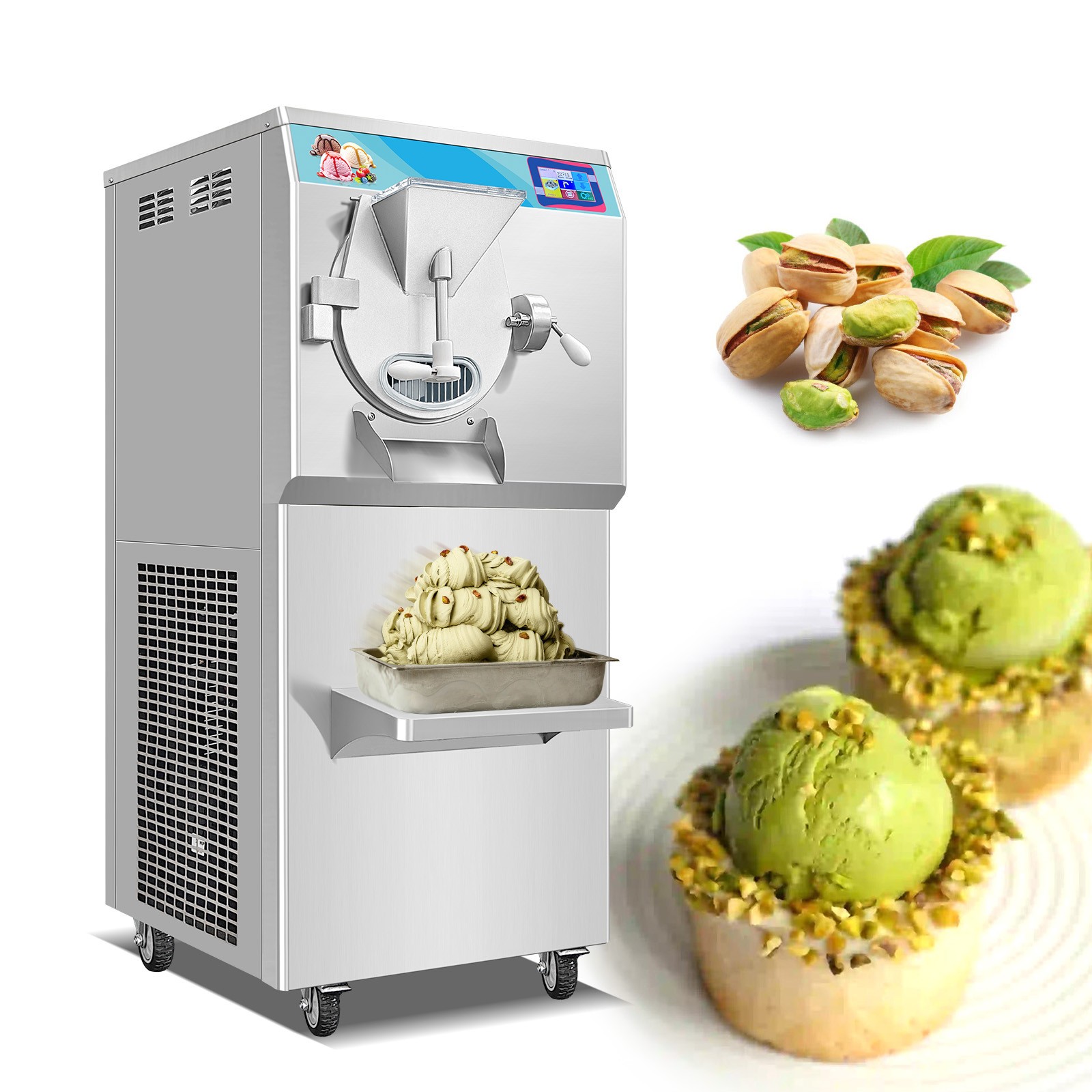 Kolice Commercial 23-27 gallons Italy Gelato Hard Ice Cream Machine Strong Door