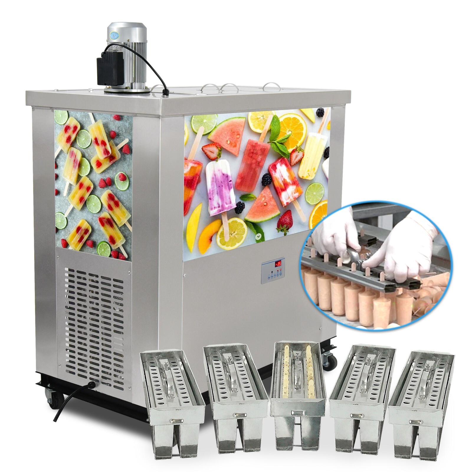 Kolice Commercial 5 Brazilian Slim Design Ice Sticks Popsicle Machine,Ice bars