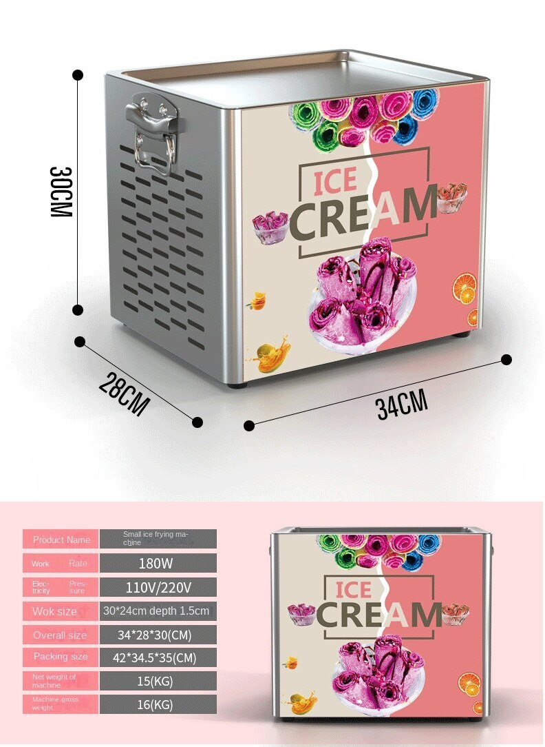 Commercial Mini Sand Ice Maker Stir Fried Yogurt And Ice Cream Maker