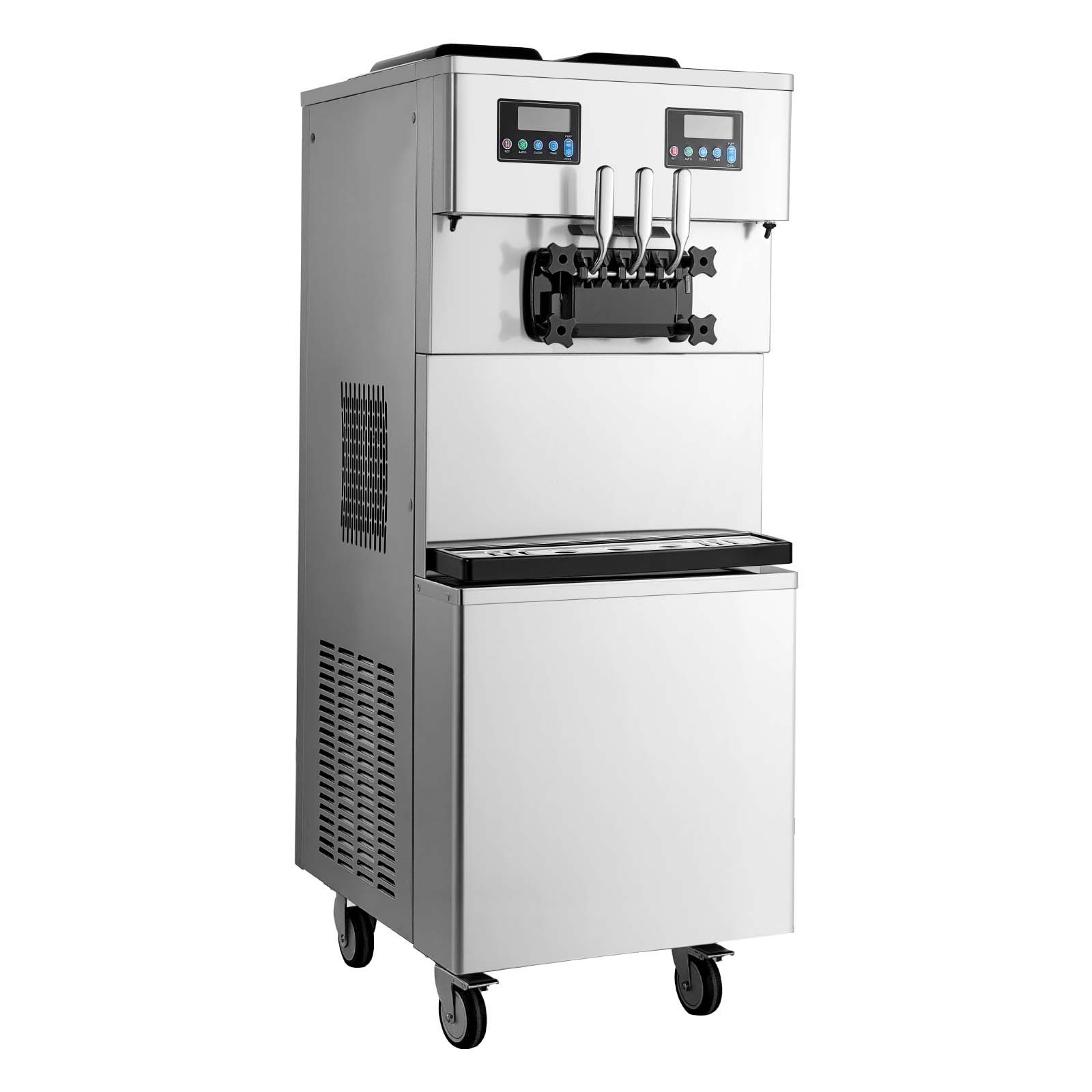 Uimoso Commercial Ice Cream Machine with Dual Compressor and 3Flavors Capability