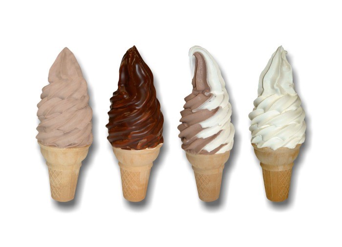4 Assorted Soft Serve Cone 6” Menu Decals for Ice Cream Truck Parlor Menu Sign