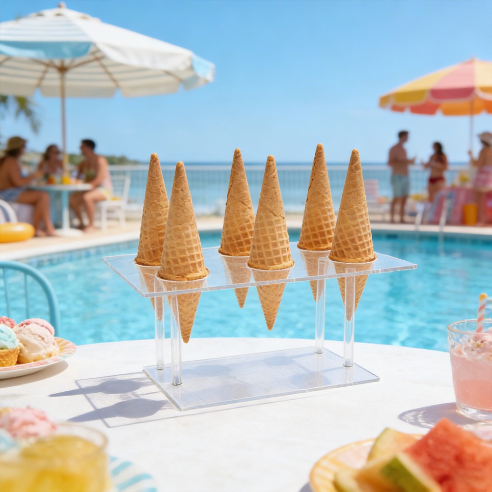 2 Pcs Ice Cream Holder Acrylic Cone Stand Snack Cones Holders for Appetizers