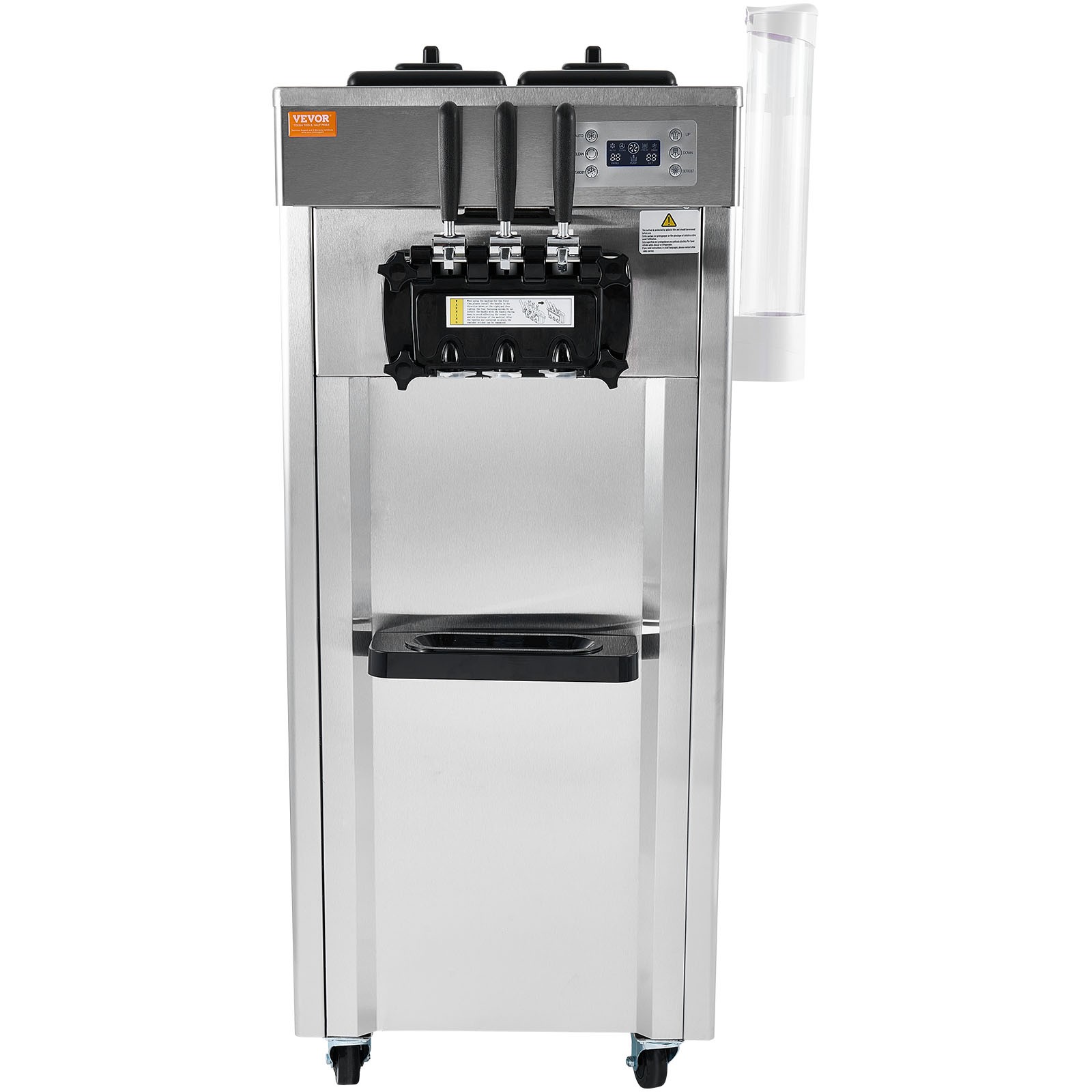 VEVOR Commercial Soft Serve Ice Cream Machine Maker 21-31 L/H Yield 3-Flavor