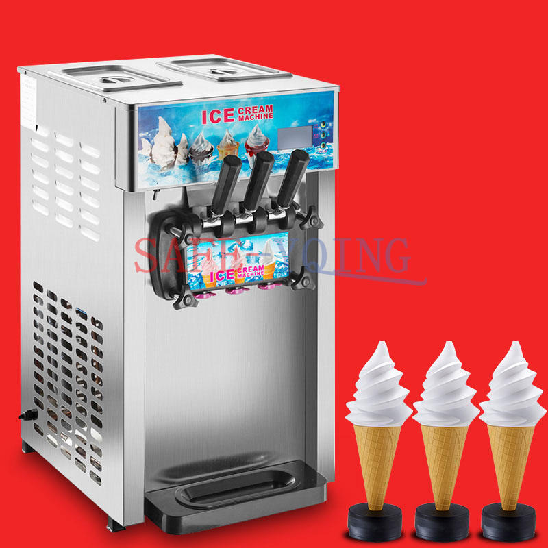 3 Flavor Commercial Frozen Ice Cream Cones Machine Soft Ice Cream Machine 220V