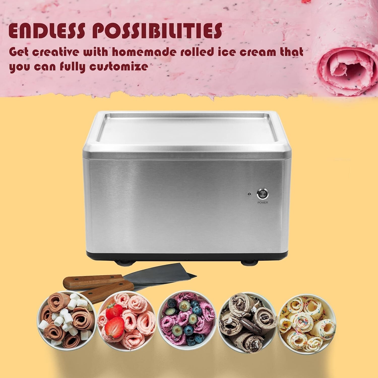 Maquina Para Hacer Rollo De Helado Frito Helados En Casa Comercial Industrial US