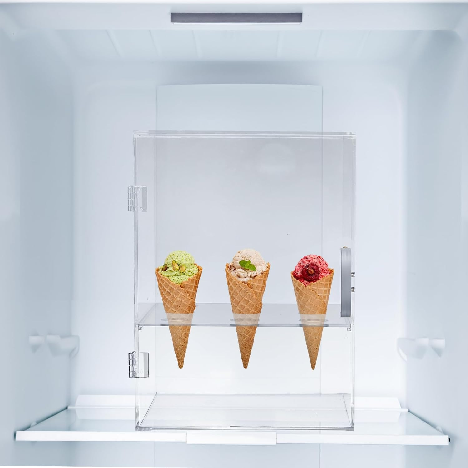 Acrylic Ice Cream Cone Holder 9 Holes Clear Waffle Cone Cabinet Transparent Ice