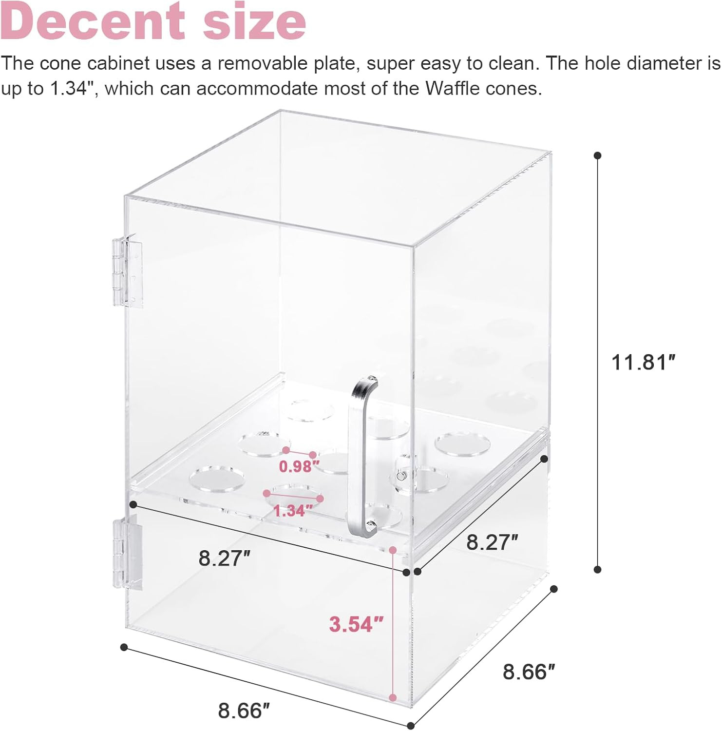 Acrylic Ice Cream Cone Holder 9 Holes Ice Cream Cones Cabinet with 10 Paper Cups