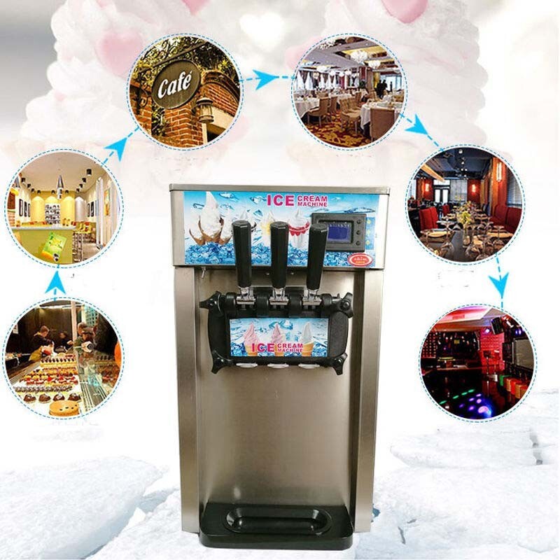 INTBUYING 16-18L/H Commercial Ice Cream Machine Countertop Soft Serve Maker New