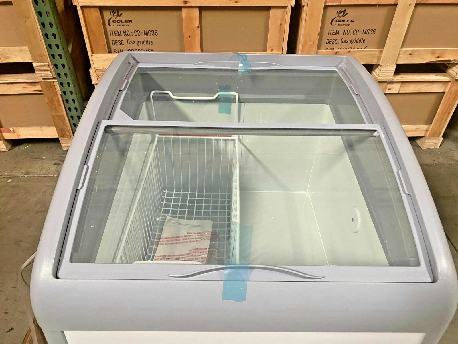 NEW 26″ Ice Cream Gelato Chest Freezer Refrigerator Top Glass Mini Bunker NSF