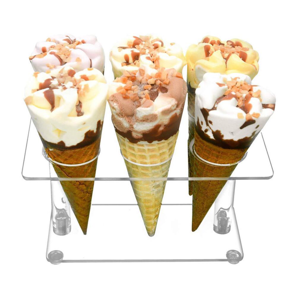 Acrylic Ice Cream Holder DIY Ice Cream Cone Stand Wedding Dessert Display Holder