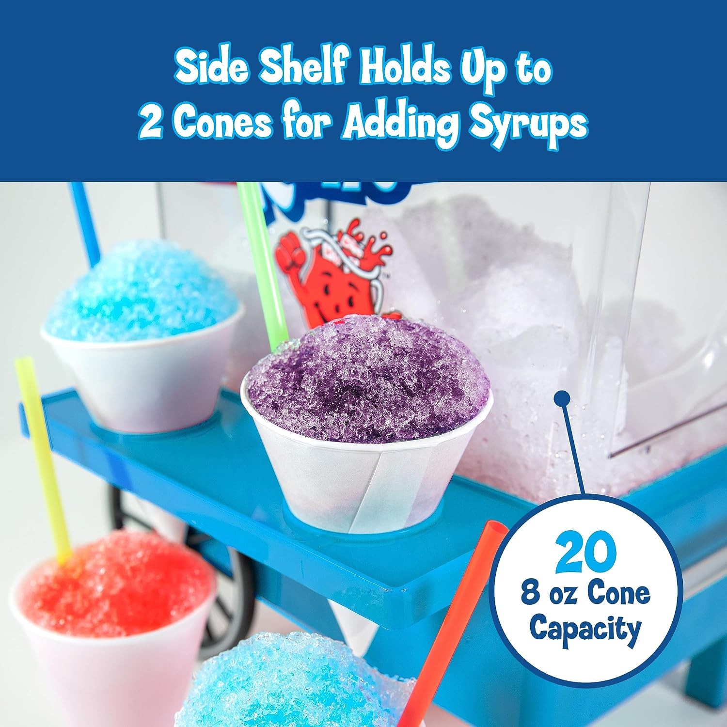 Nostalgia Kool-Aid Snow Cone Shaved Ice Machine – Retro Table-Top Slushie Machin