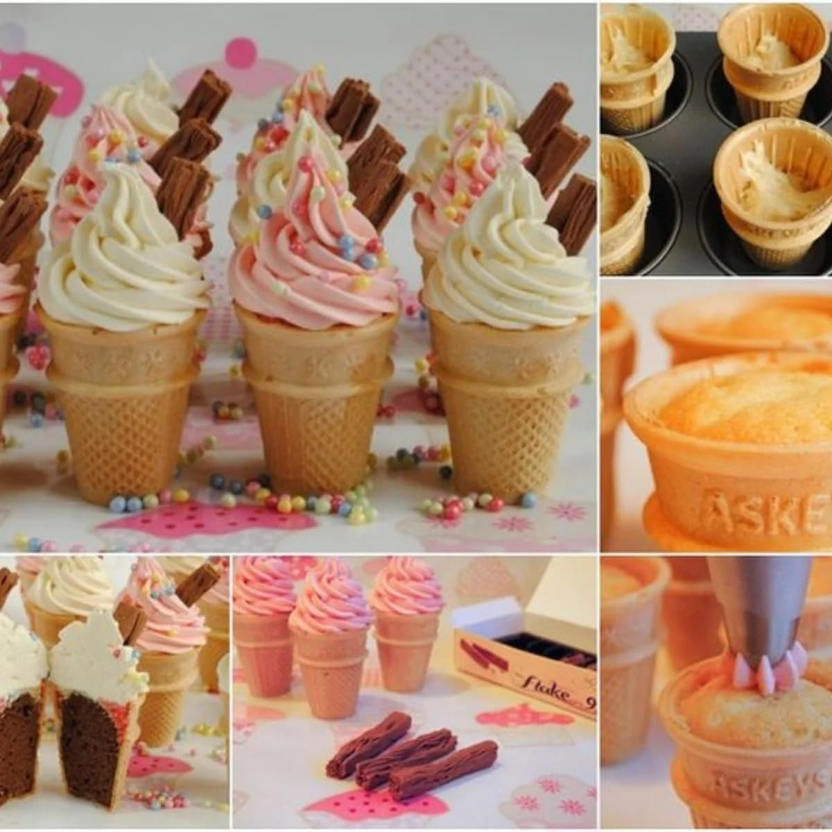 Mini Cups Miniature Ice Cream Cones for Kids, Desserts, Cupcake Cones, Cake Pops