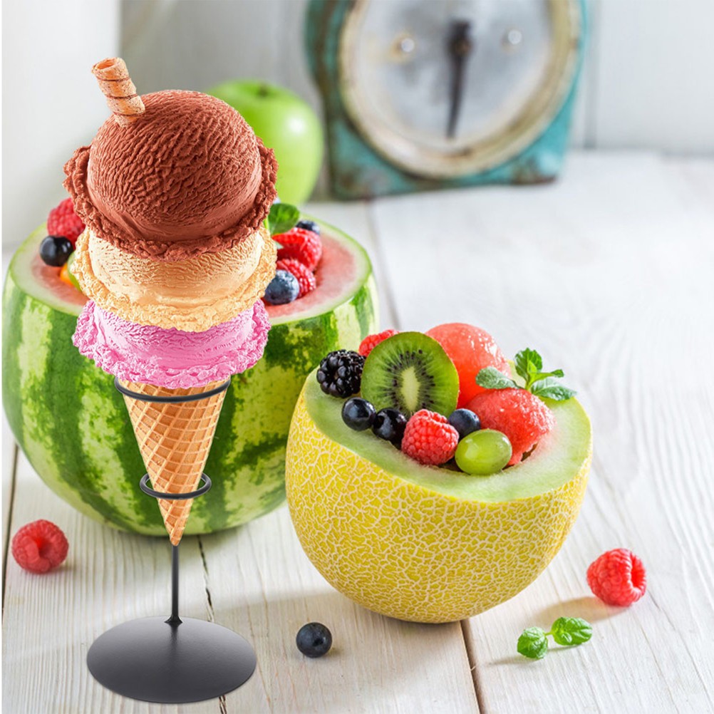 5pcs Iron Ice Cream Cone Holder – Mini Single Waffle Cone Display Stand for