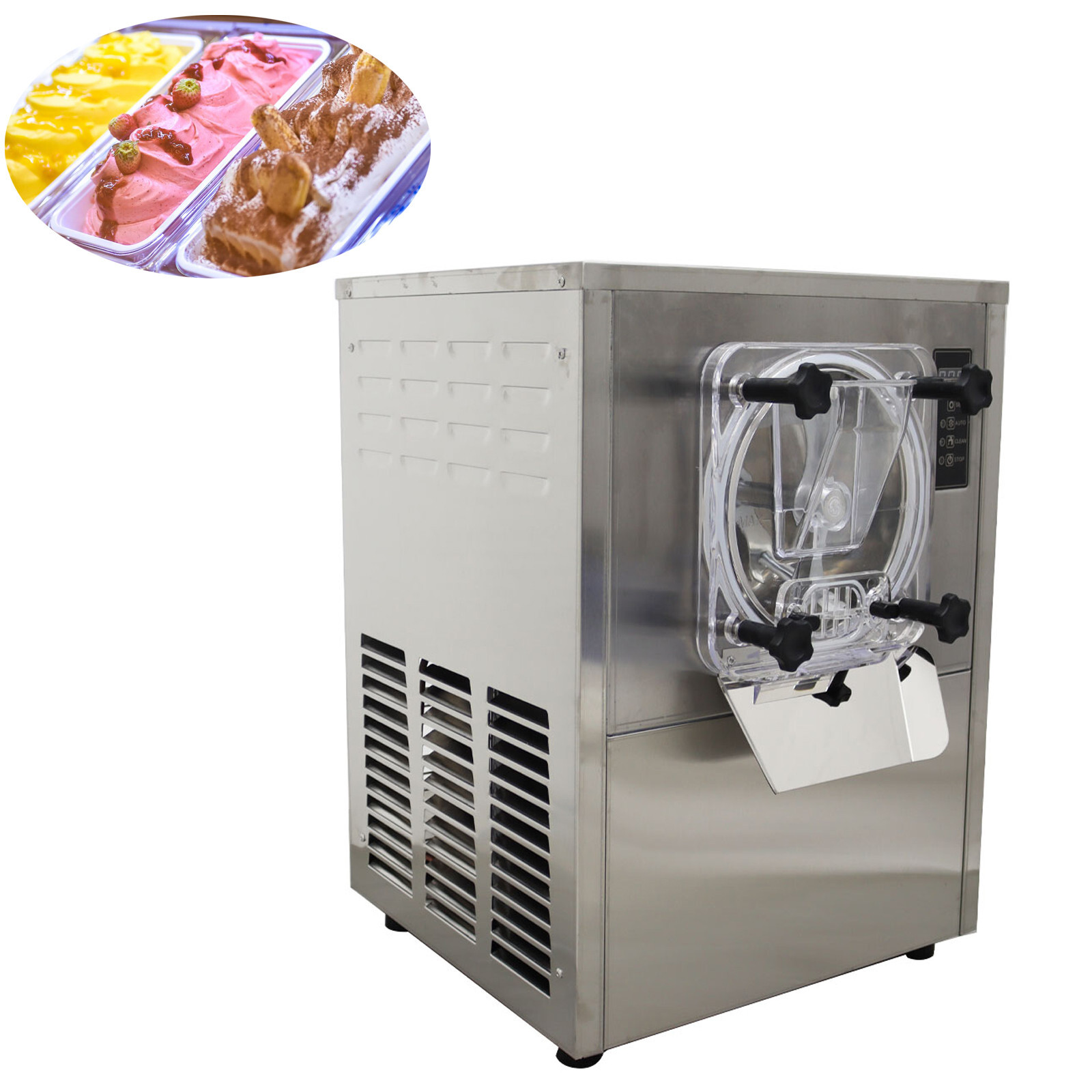 Electric Hard Ice Cream Machine with Digital Display 110V 1.9HP 25-30L/h Output
