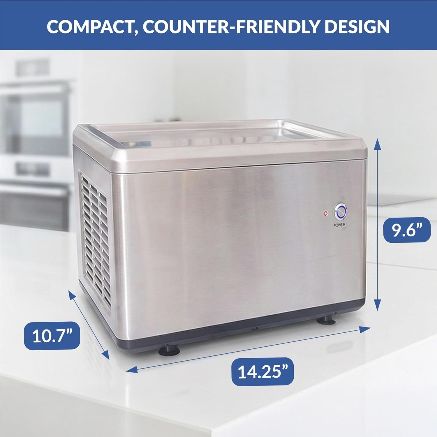 Máquina De Helado En Rollo 0.5 Qt Con Compresor Acero Inoxidable Fácil NUEVO US
