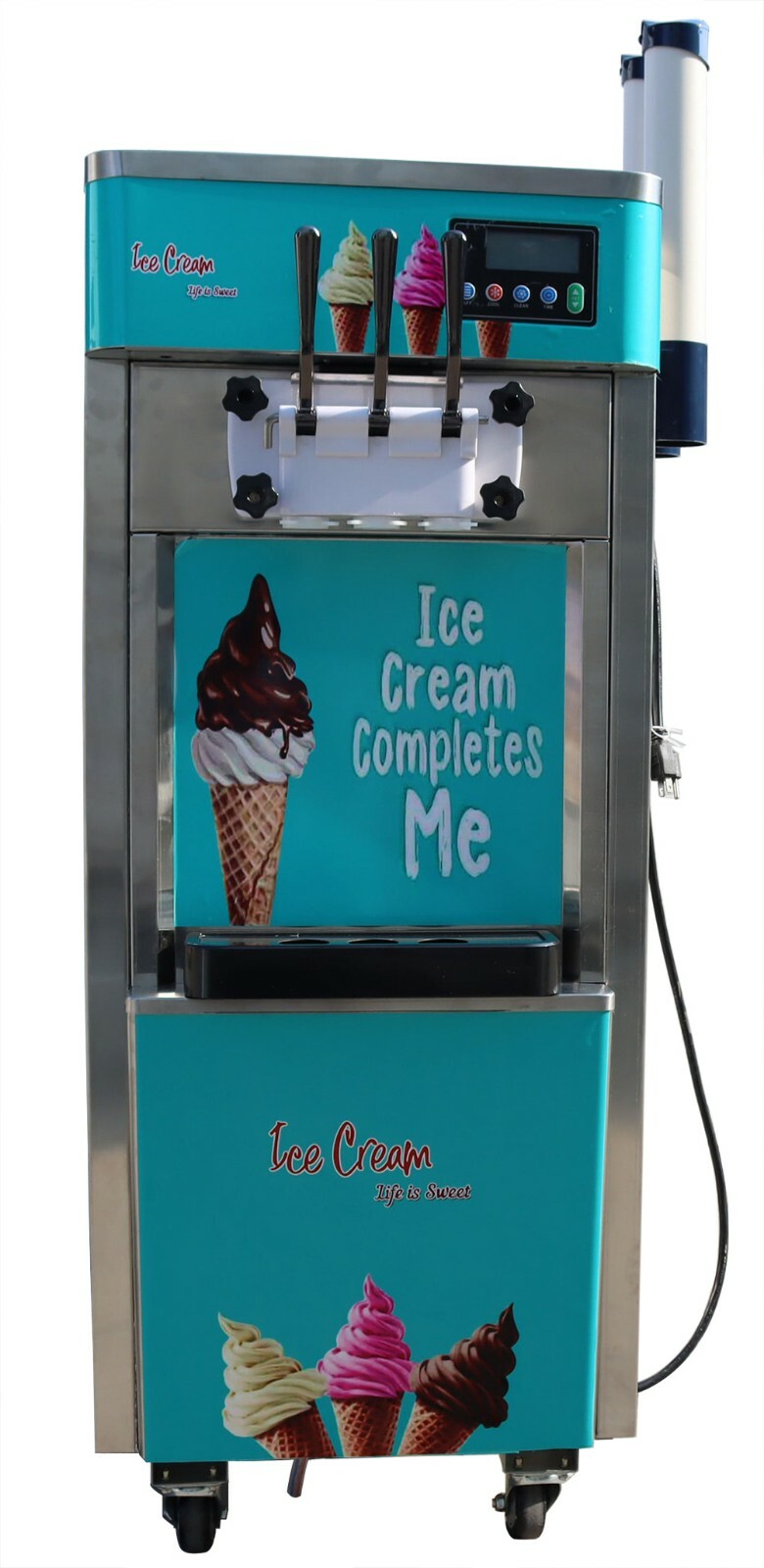 Commercial Soft Serve Ice Cream Machine Ice Cream Maker 3 Head Easy Operate Tool