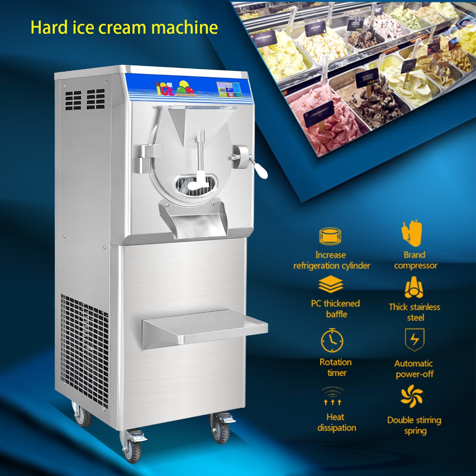 Kolice ETL Certificate Commercial Gelato Hard ice Cream Machine-12-15 Gal/Hour