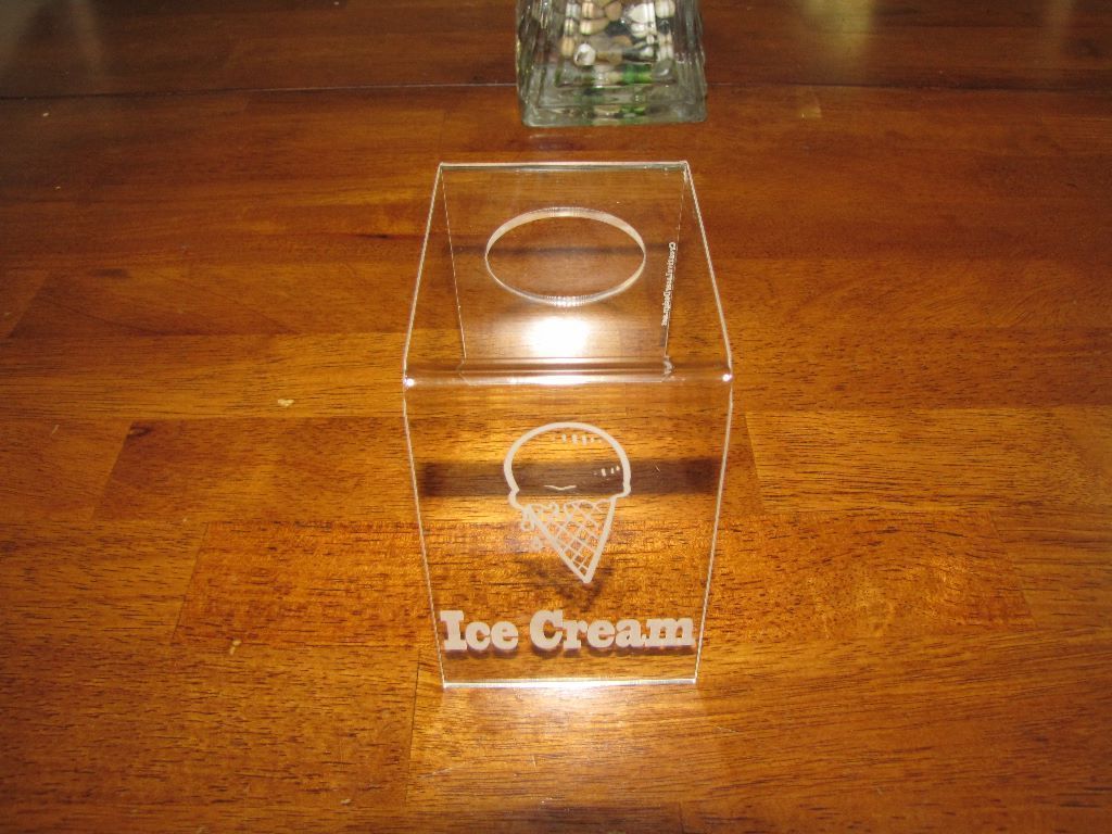 Engraved Acrylic Single Ice Cream Cone Holder Tray Display Stand Rack Wedding