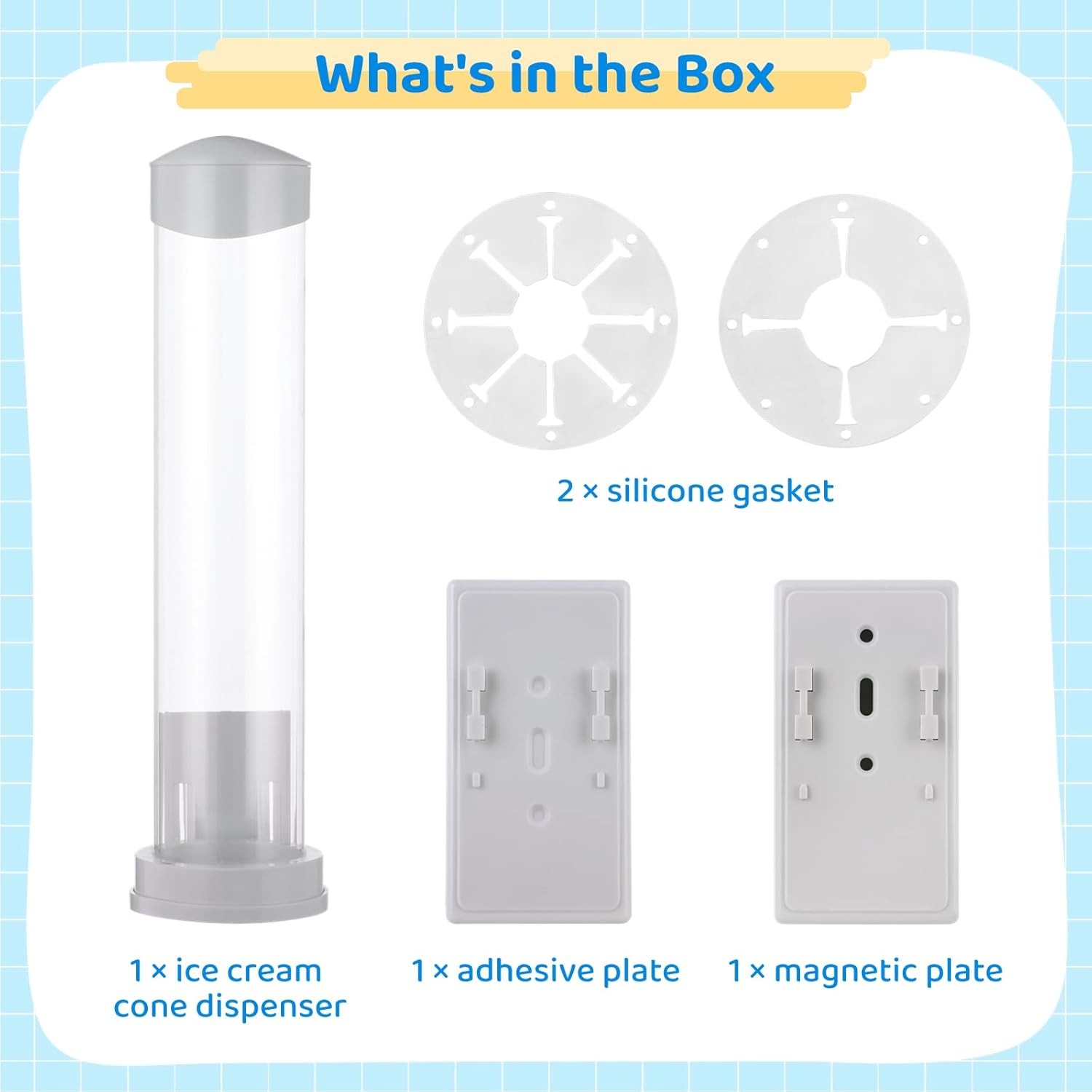 16” Resturant Ice Cream Cone Dispenser (Commercial), Fit for Most Cone & Waffle