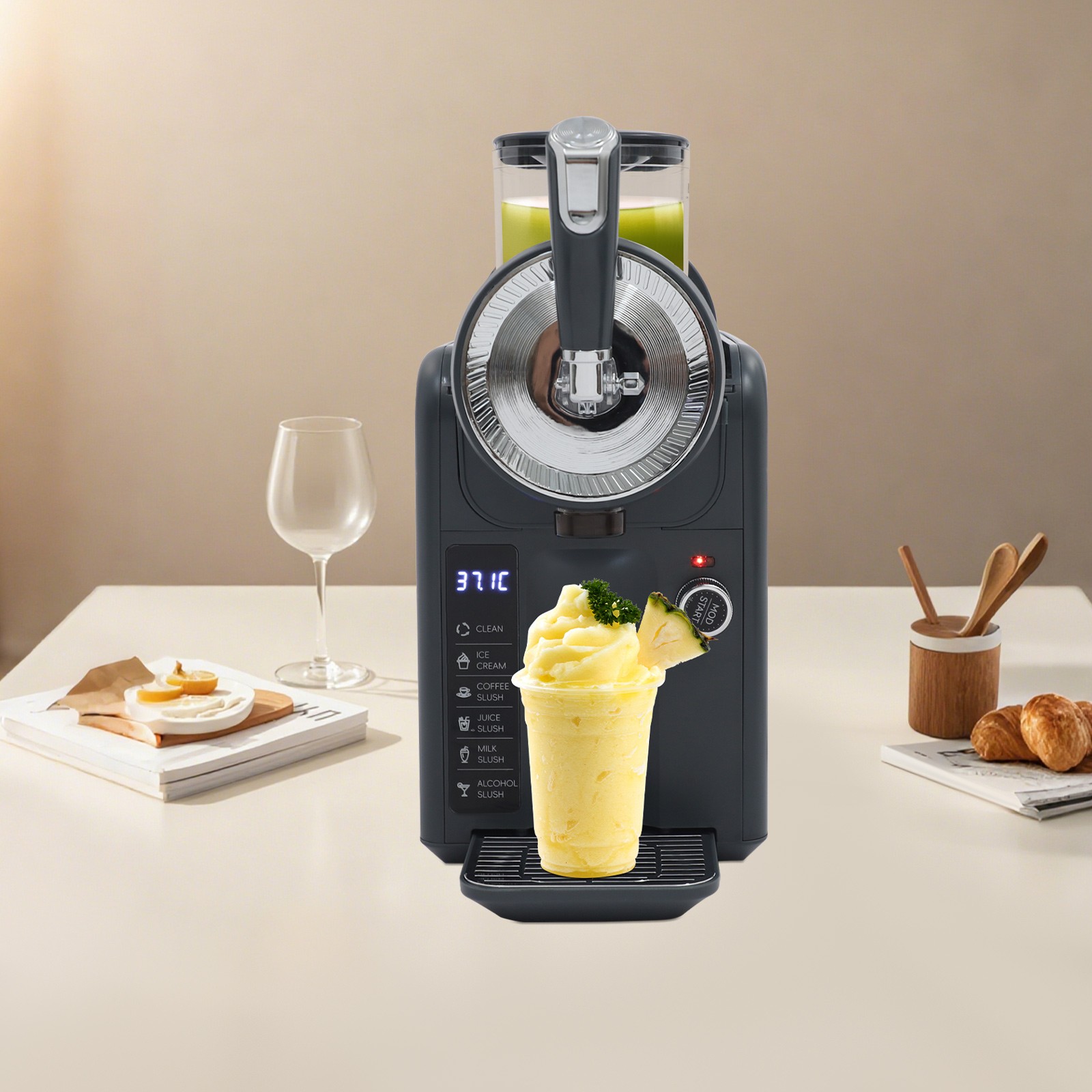 Frozen Drink Machine Tabletop Electric Shaved Ice Machine 185W 1.8L/0.48 Gallon