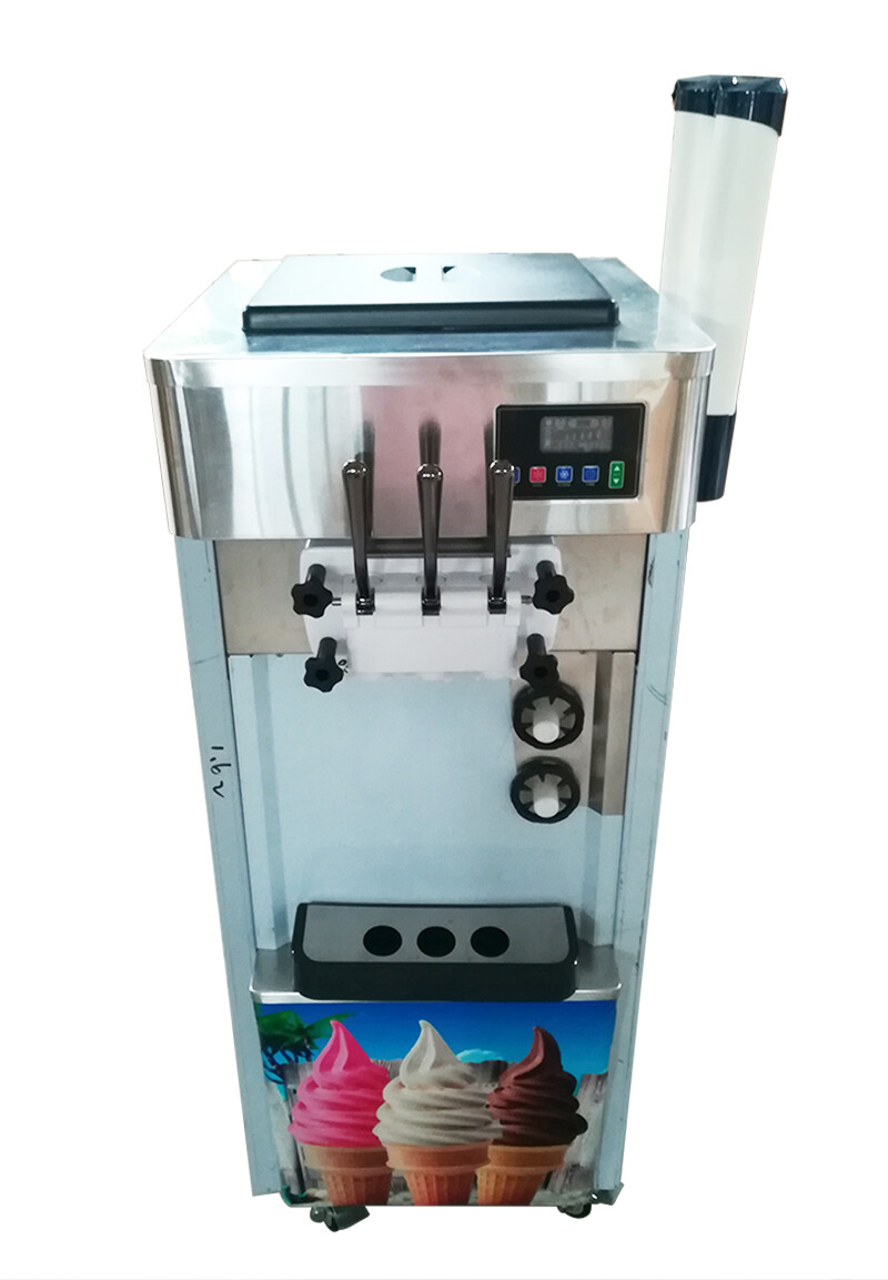 TECHTONGDA Soft Ice Cream Machine for Commercial Cold Drink Shop 3 Heads 110V