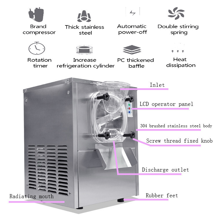 Kolice Commercial Gelato Hard Ice Cream Machine,Italian Water Ice Maker-15L