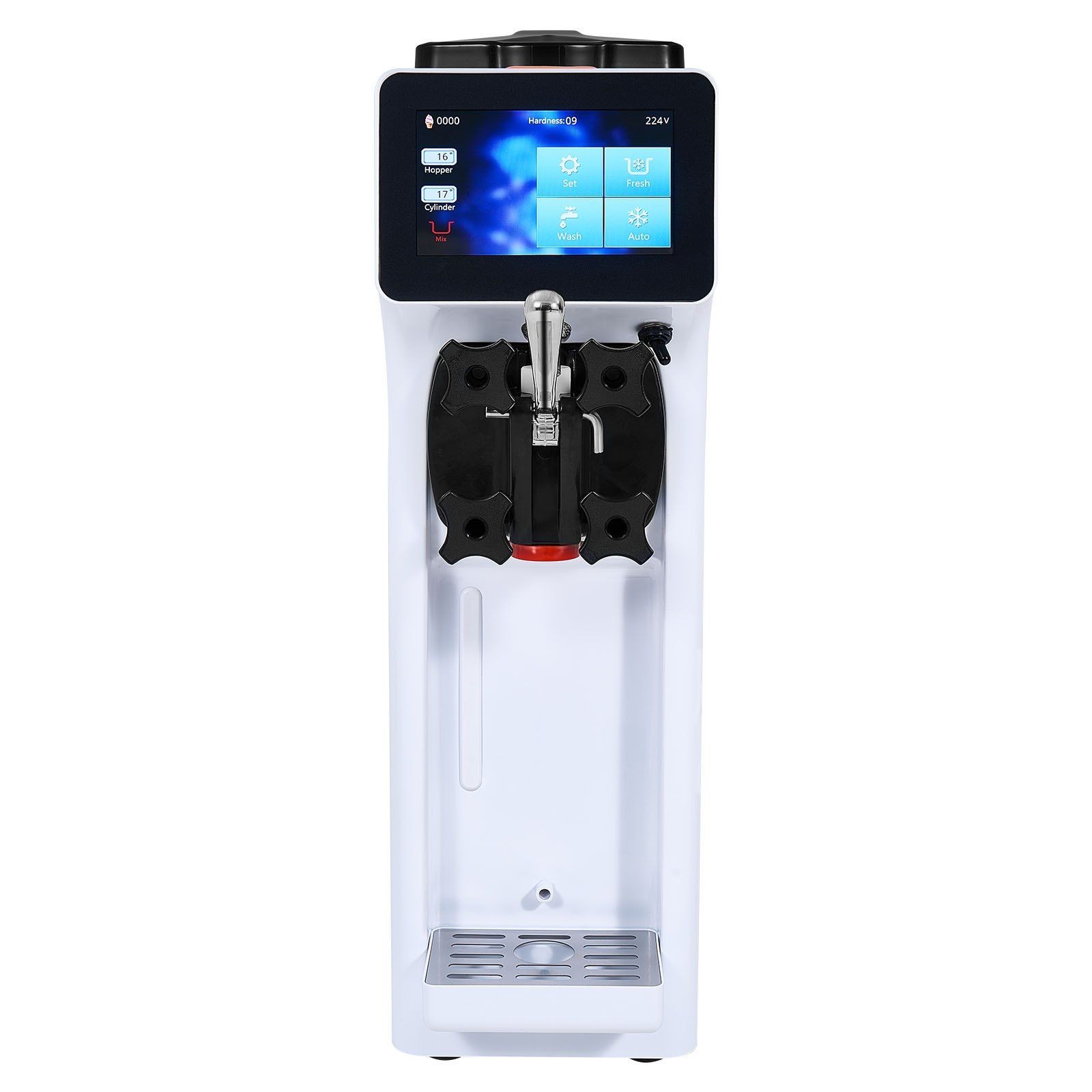 10.6QT/H 1000W Single Flavor Soft Serve Machine, 4L Hopper & Auto Clean